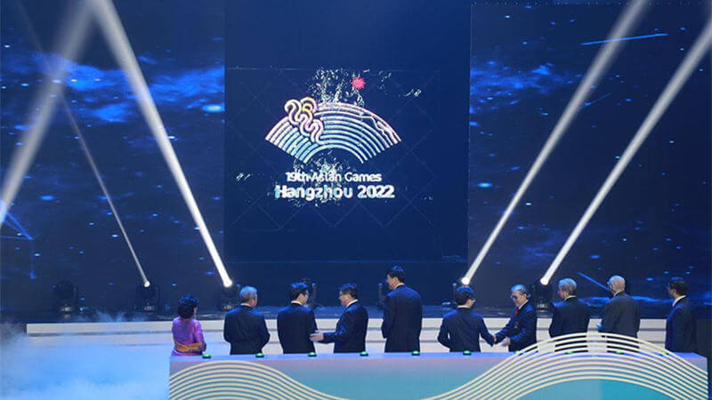 
杭州2狮扑体育注册022年第19届亚运会会徽发布仪式在钱塘江畔揭晓